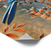 Grote bomen, Herfstbladeren & Blauwvogels. Poster (Hoek)