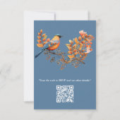 Grote bomen, Herfstbladeren & Blauwvogels. RSVP Kaartje (Achterkant)