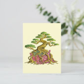 Grote bonsai in zijn gebroken vaas briefkaart (Staand voorkant)