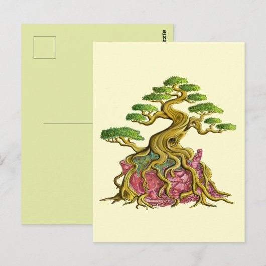 Grote bonsai in zijn gebroken vaas briefkaart (Voorkant / Achterkant)