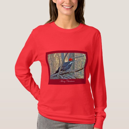 Grote Bonte Specht Kerst Items T-shirt (Voorkant)