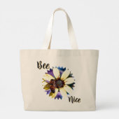 Grote Boodschappentas 'Bee Nice' Tote Bag (Achterkant)