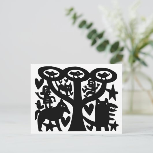 Grote boom briefkaart (Staand voorkant)