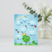 Grote boom en vliegende vissen briefkaart (Staand voorkant)