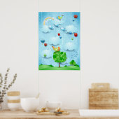 Grote boom en vliegende vissen poster (Keuken)