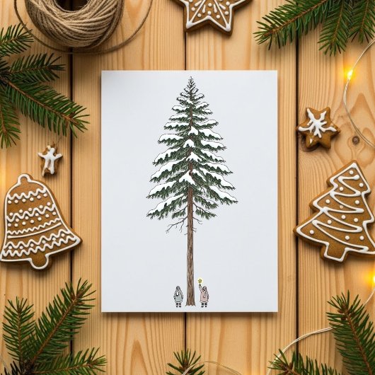 Grote Boom Ster Kerstkaart