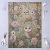 Grote Bos Bloemen & Uilen Decoupage Tissuepapier (Craft)