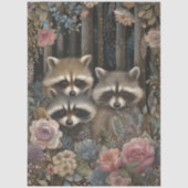 Grote Bos Bloemen & Wasbeer Decoupage Tissuepapier (Voorkant)