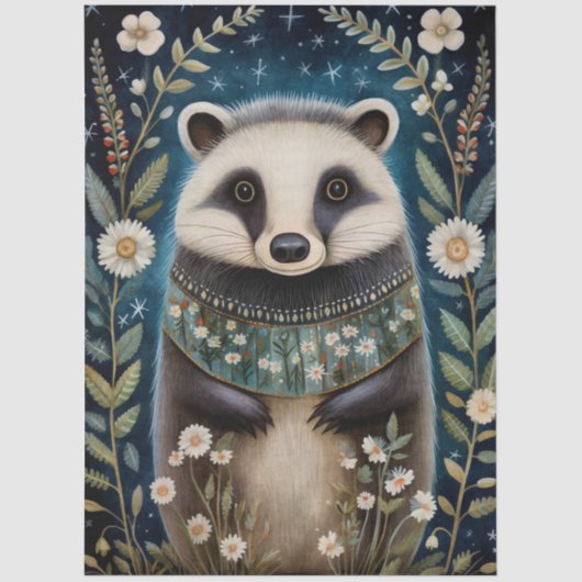 Grote Bos Creature Florals Decoupage Tissuepapier (Voorkant)