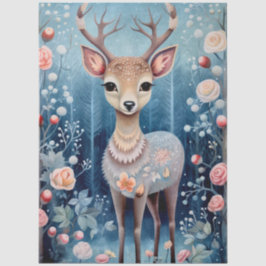 Grote Bos Fawn & Bloemen Decoupage Tissuepapier