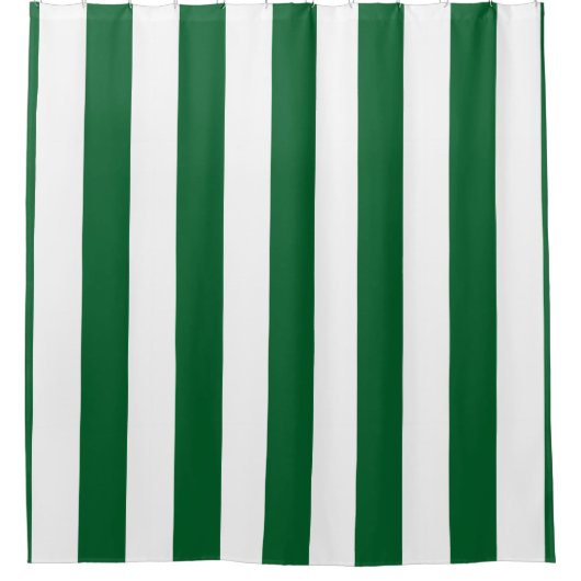Grote bos groen wit verticale strepen #2 douchegordijn (Voorkant)
