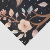 Grote Bos Uil & Bloemen Decoupage Tissuepapier (Detail)