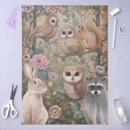 Grote Bos Wezens Bloemen Decoupage Tissuepapier (Craft)