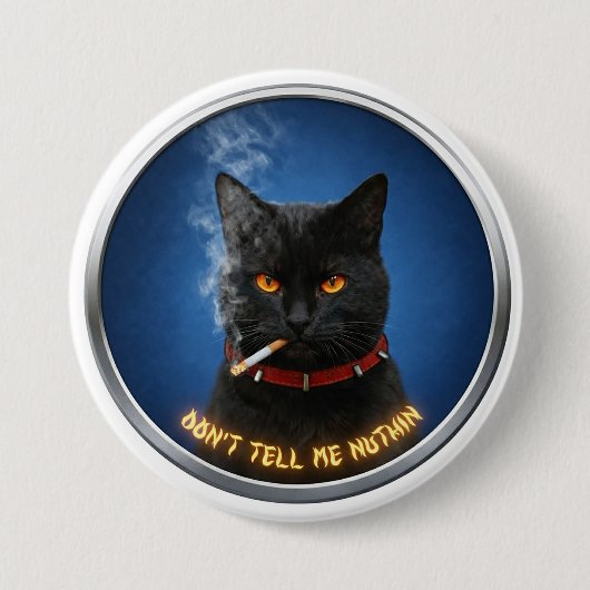 Grote Boss Kat Badge Ronde Button 7,6 Cm (Voorkant)