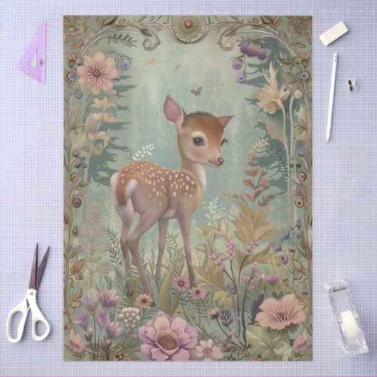 Grote bossen bloemen rendier decoupage tissuepapier (Craft)