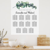 Grote botanische Eucalyptus 11-tabel zitplaatje Poster (Keuken)