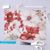 Grote Botanische Rode en Witte Bloemen Eucalyptus Tissuepapier (Craft)