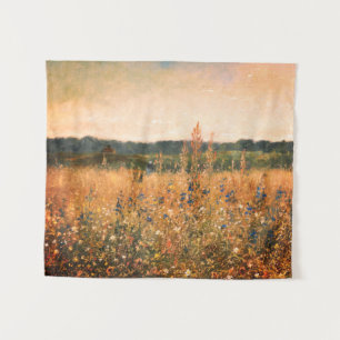 Grote  Botanische Wandkunst Goudveld Bloemen Wandkleed