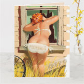 GROTE BOTTOMED VROUWENKUNST DIE ZEGT HALLO KAART (Gele Bloem)