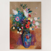 Grote Bouquet in een Blauwe Vase door Odilon Redon Legpuzzel (Verticaal)