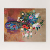 Grote Bouquet in een Blauwe Vase door Odilon Redon Legpuzzel (Horizontaal)