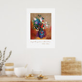 Grote Bouquet in een Blauwe Vase door Odilon Redon Poster (Keuken)