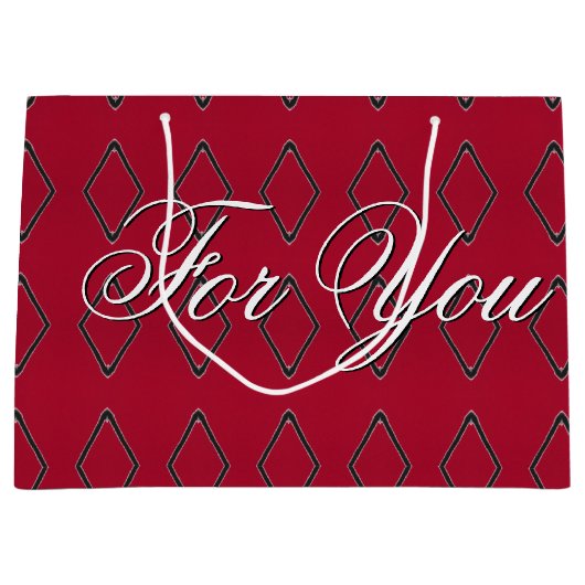 Grote Bourgogne Diamant Ontwerp Papier Geschenktas Large Cadeautasje (Voorkant)