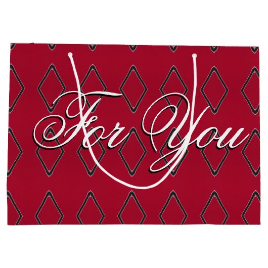 Grote Bourgogne Diamant Ontwerp Papier Geschenktas Large Cadeautasje (Achterkant)