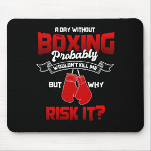 Grote boxing met sportbeugels met handschoenen Man Muismat