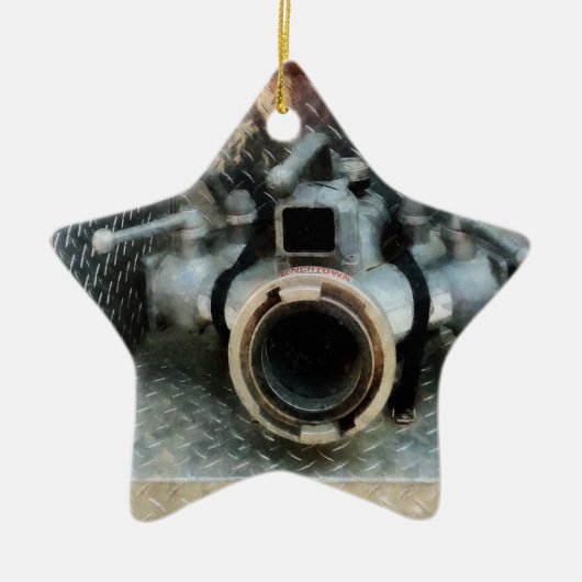 Grote brandslangkop keramisch ornament (Voorkant)