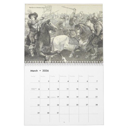 Grote Britse veldslagen Kalender (Mar 2026)