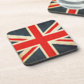 Grote Britse vlag in Grunge Drankjes Onderzetter (Linkerzijde)