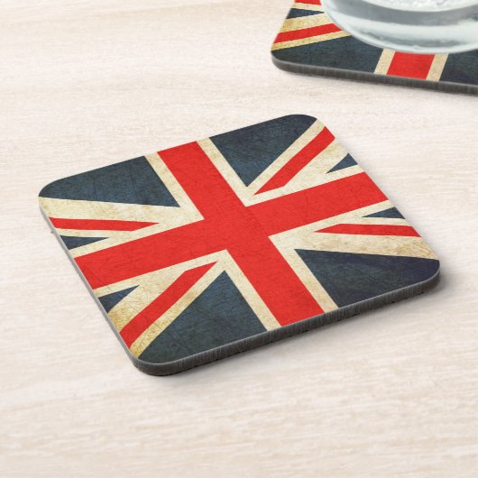 Grote Britse vlag in Grunge Drankjes Onderzetter (Linkerzijde)