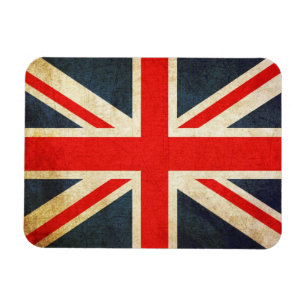 Grote Britse vlag in Grunge Magneet