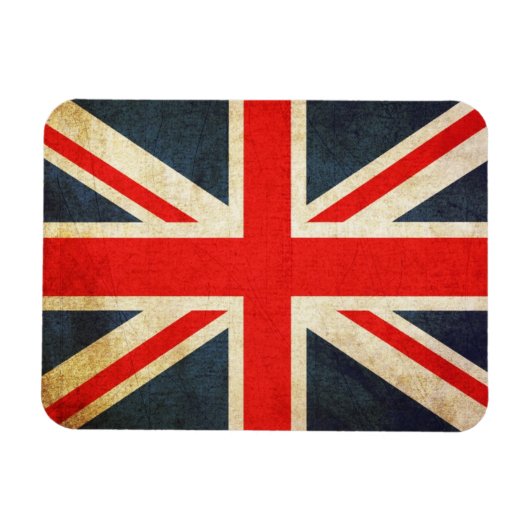 Grote Britse vlag in Grunge Magneet (Horizontaal)