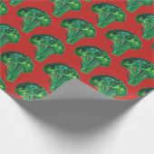 Grote broccoli rode groene kerstcadeauverpakking w cadeaupapier (Hoek)