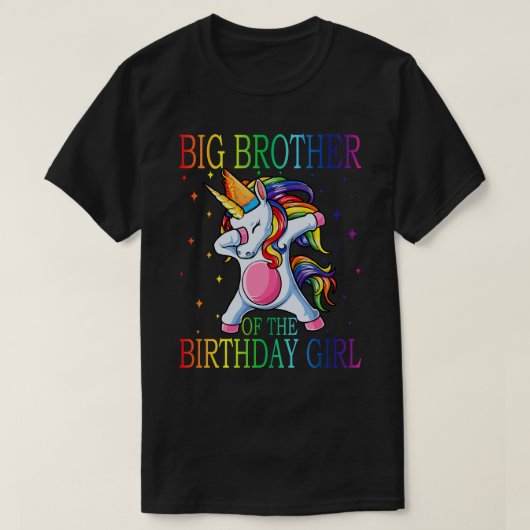 GROTE BROEDER VAN DE 'Birthday Girl Unicorn' T-shirt (Design voorkant)