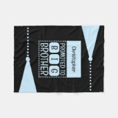 Grote broer aangepaste naam zwart blauw fleece deken (Voorkant (Horizontaal))