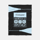Grote broer aangepaste naam zwart blauw fleece deken (Voorkant)
