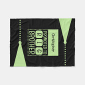 Grote broer aangepaste naam zwart groen fleece deken (Voorkant (Horizontaal))