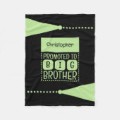 Grote broer aangepaste naam zwart groen fleece deken (Voorkant)