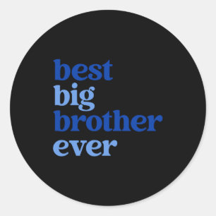 Grote Broer Altijd Grijs Met Blauwe Tekst Jongens Ronde Sticker