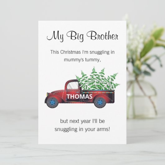 grote broer baby aankondiging Xmas grappige vracht (Staand voorkant)