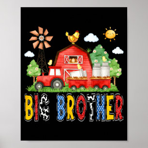 Grote Broer Boerderij Truck Verjaardag Illustratie Poster