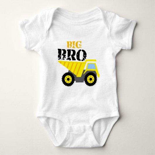 Grote Broer Bouw Gele Dump Truck Romper (Voorkant)