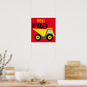 Grote Broer Bouw Gele Kiptractor Poster (Keuken)
