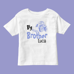 Grote Broer Bulldozer Aangepaste Naam - Bouwsector Kinder Shirts