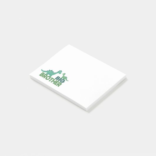 Grote broer dinosaur cartoon diersibling post-it® notes (Schuin)
