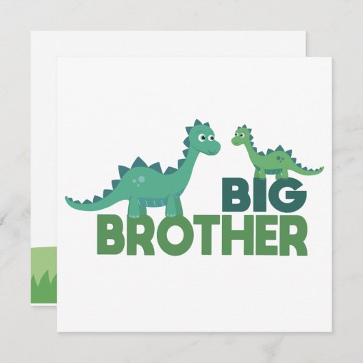 Grote broer dinosaur cartoon jongens, dino sibling (Voorkant / Achterkant)
