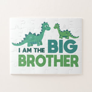 Grote broer dinosaur kinder schattige cartoon legpuzzel